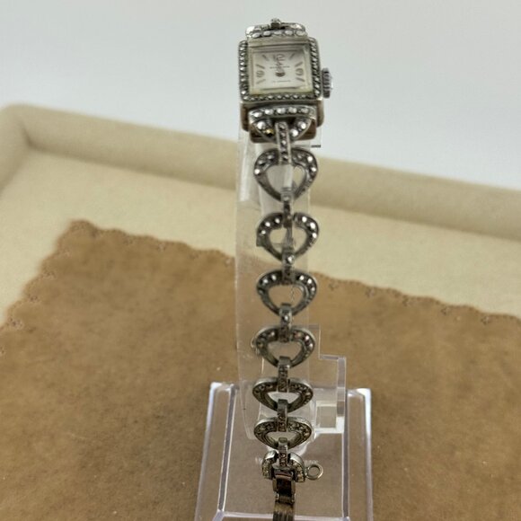 Vintage Stunning 1950s Bucherer 17 Jewel Mechanical Ladies Marcasite Swiss Watch - Picture 3 of 9